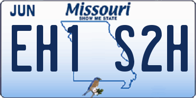 MO license plate EH1S2H