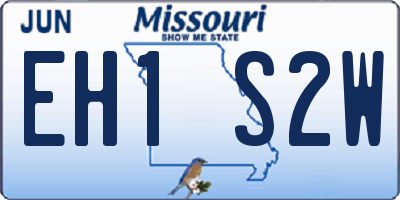 MO license plate EH1S2W