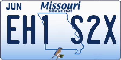 MO license plate EH1S2X