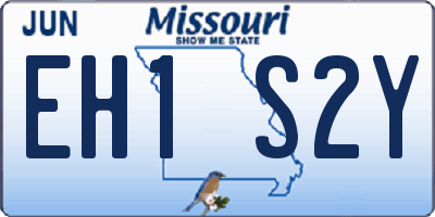 MO license plate EH1S2Y