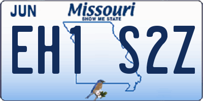 MO license plate EH1S2Z
