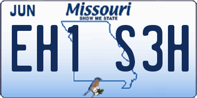 MO license plate EH1S3H