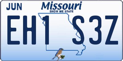 MO license plate EH1S3Z