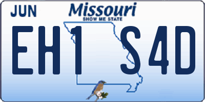 MO license plate EH1S4D