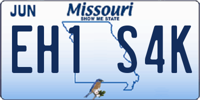 MO license plate EH1S4K