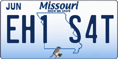 MO license plate EH1S4T
