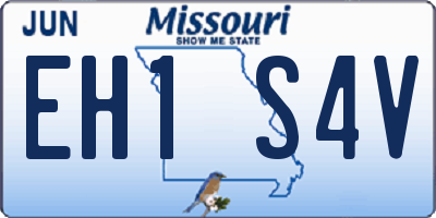 MO license plate EH1S4V