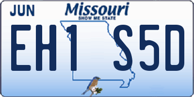 MO license plate EH1S5D