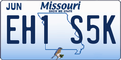 MO license plate EH1S5K