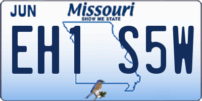 MO license plate EH1S5W