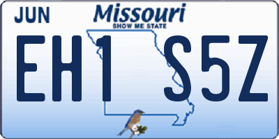 MO license plate EH1S5Z