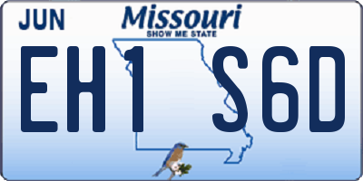 MO license plate EH1S6D