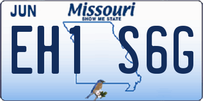 MO license plate EH1S6G
