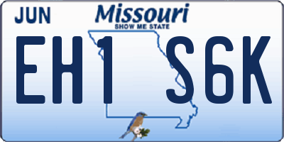 MO license plate EH1S6K