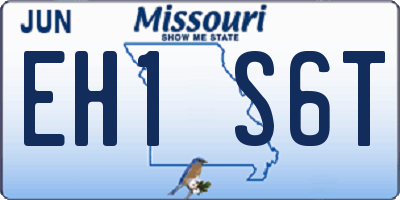 MO license plate EH1S6T