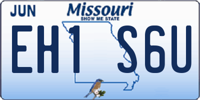 MO license plate EH1S6U