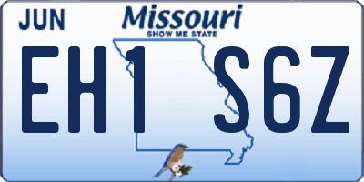 MO license plate EH1S6Z