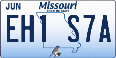 MO license plate EH1S7A
