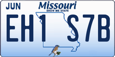MO license plate EH1S7B