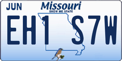 MO license plate EH1S7W