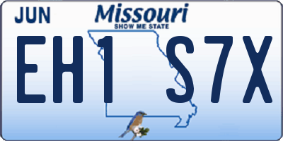MO license plate EH1S7X