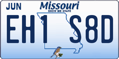 MO license plate EH1S8D
