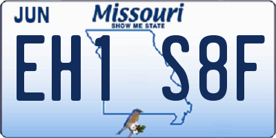 MO license plate EH1S8F