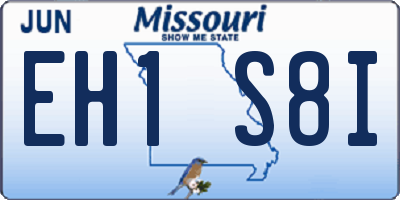 MO license plate EH1S8I
