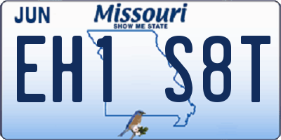 MO license plate EH1S8T