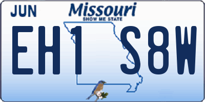 MO license plate EH1S8W