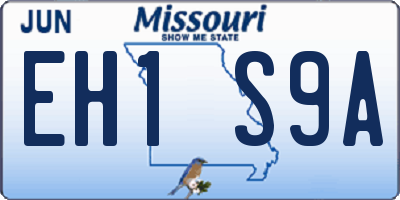 MO license plate EH1S9A