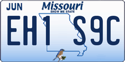MO license plate EH1S9C