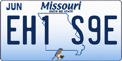 MO license plate EH1S9E