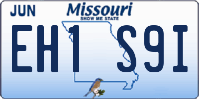 MO license plate EH1S9I