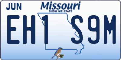 MO license plate EH1S9M