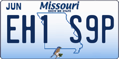 MO license plate EH1S9P