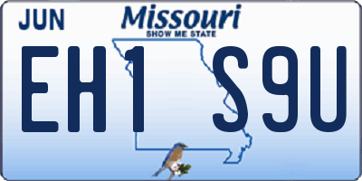 MO license plate EH1S9U