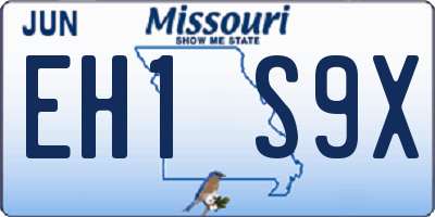 MO license plate EH1S9X