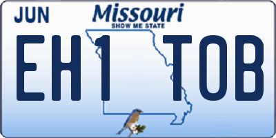MO license plate EH1T0B