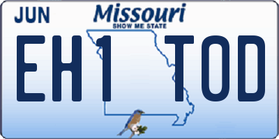 MO license plate EH1T0D
