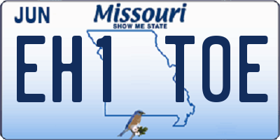 MO license plate EH1T0E