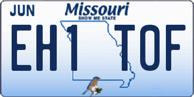 MO license plate EH1T0F