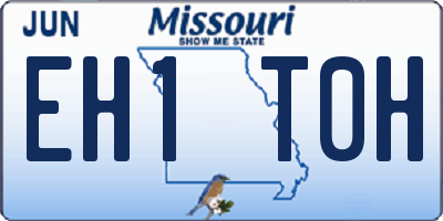 MO license plate EH1T0H
