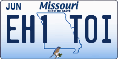 MO license plate EH1T0I