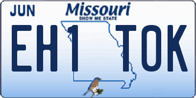 MO license plate EH1T0K