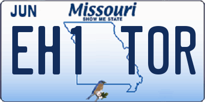 MO license plate EH1T0R
