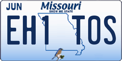 MO license plate EH1T0S