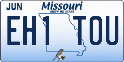 MO license plate EH1T0U