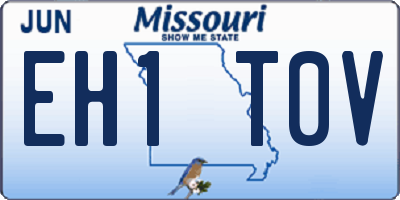 MO license plate EH1T0V