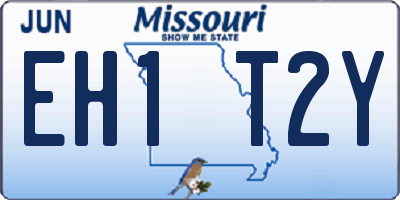 MO license plate EH1T2Y